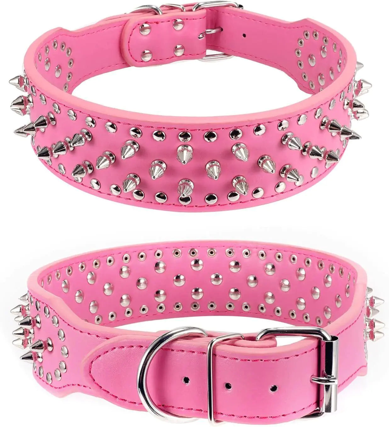 Spiked Studded Leather Dog Collar Rivets Pet Small Large Cat Pit Bull Adjustable